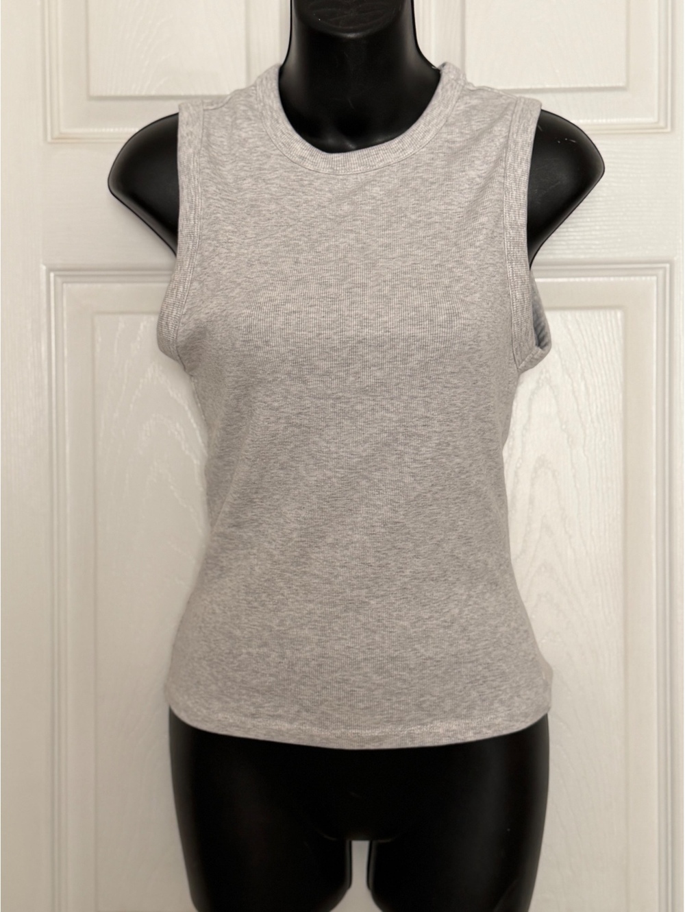 Zara Light Gray Ribbed Sleeveless Top